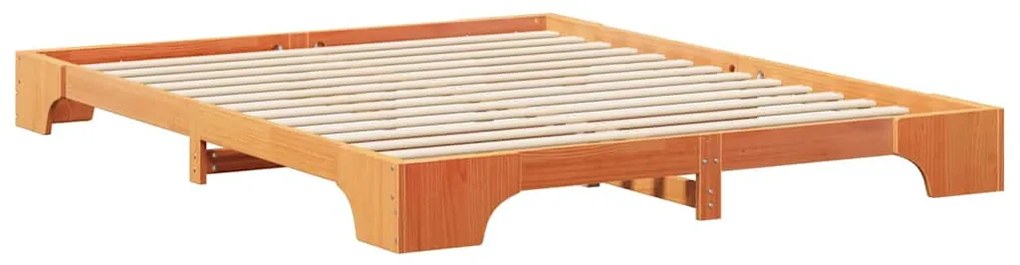 Estrutura de cama de chão Castanho 160 x 220 cm