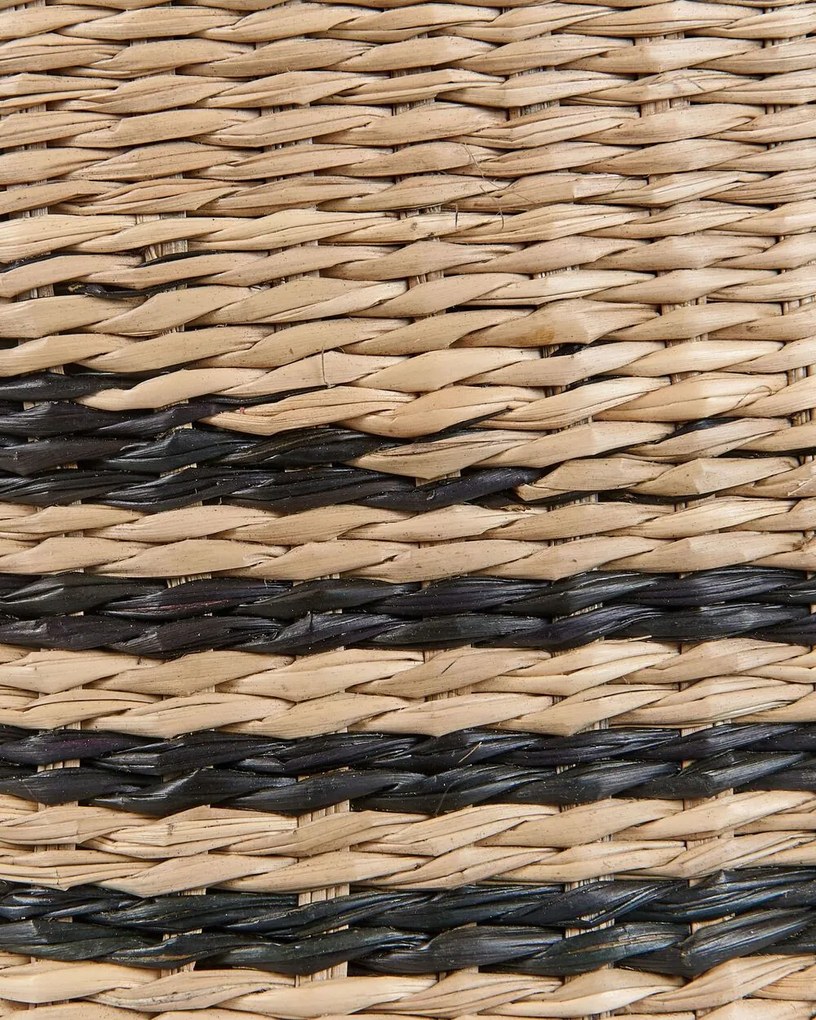 Conjunto de 3 vasos em fibra de algas cor natural e preto RATTAIL Beliani