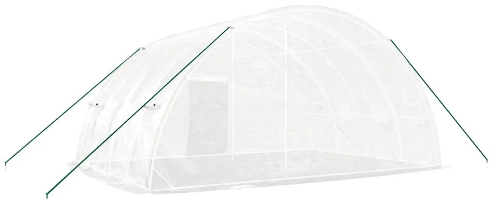 Estufa com estrutura de aço 24 m² 6x4x2,85 m branco