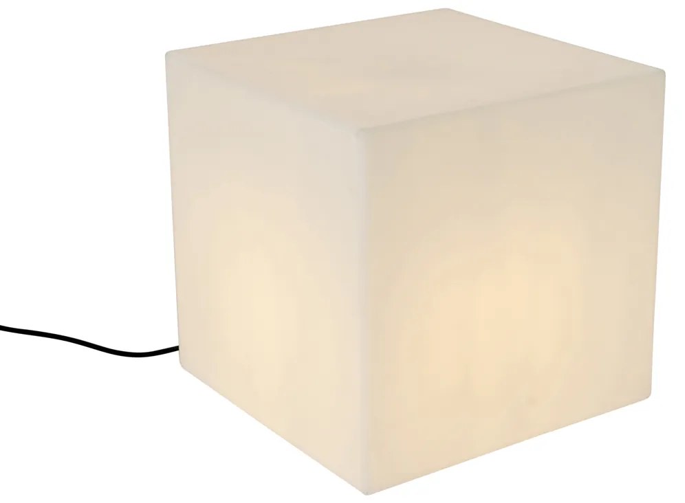 Candeeiro exterior moderno branco 38 cm quadrado IP44 - Nura Moderno