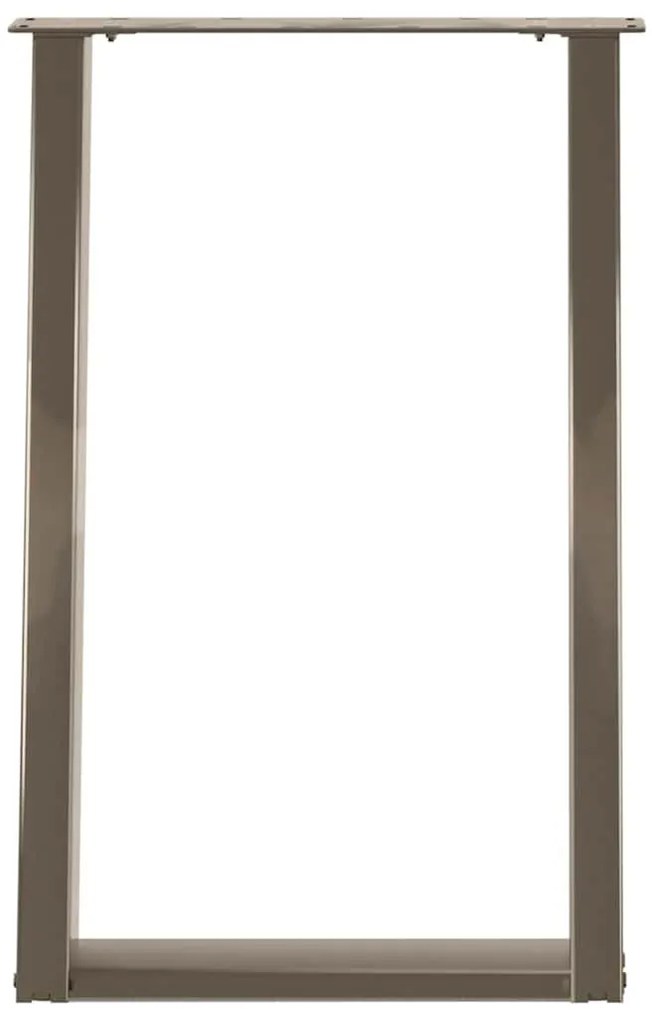 Pés para mesa de jantar em formato de U, 2 peças, aço natural, 60x(72-