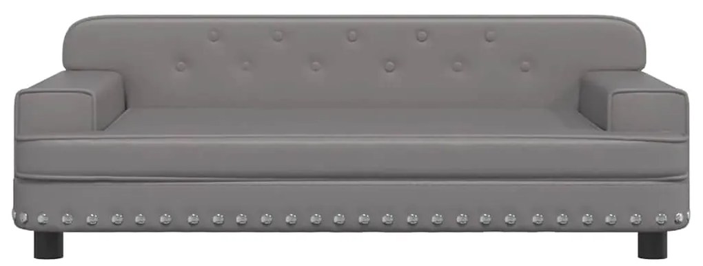 Sofá infantil 90x53x30 cm couro artificial cinzento