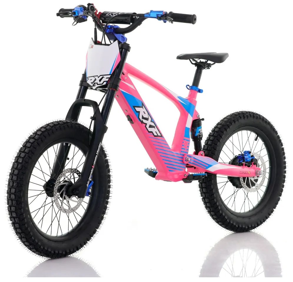 Bicicleta elétrica infantil 500W Roan RXF Evo Racing 18" Rosa