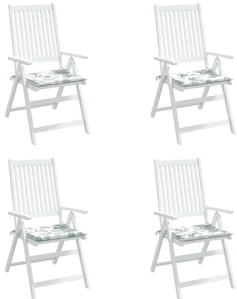 Almofadões p/ cadeira 4pcs 50x50x3cm tecido padrão folhas