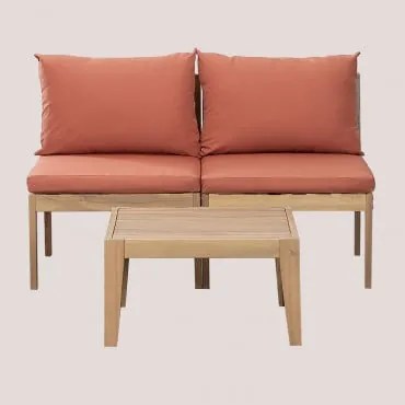 Conjunto de Jardim de 2 Peças com Mesa de Centro Filips Terracota - Sklum