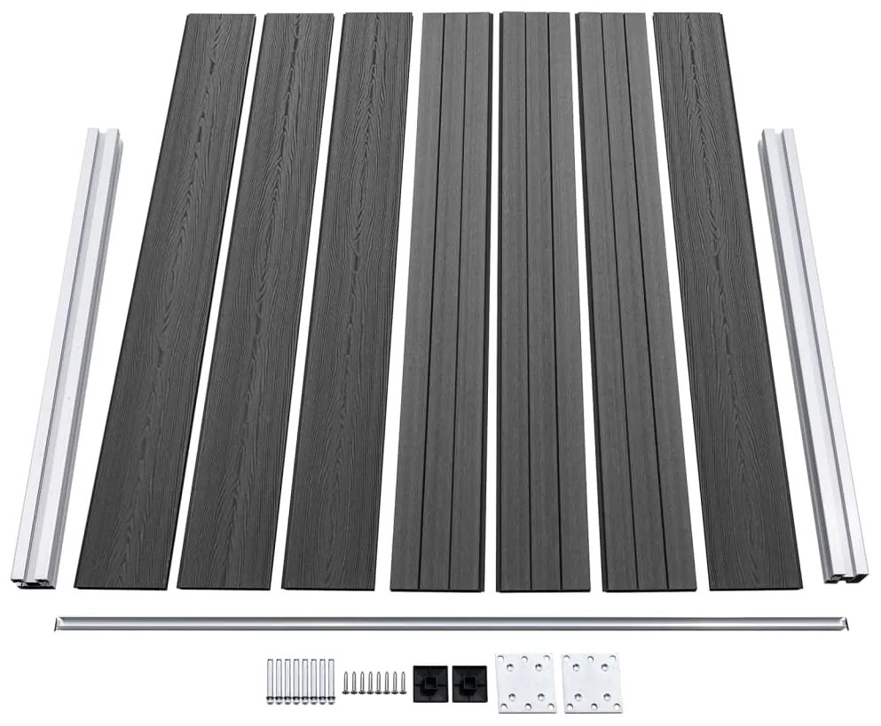 Conjunto painel de cerca 526x146 cm WPC preto
