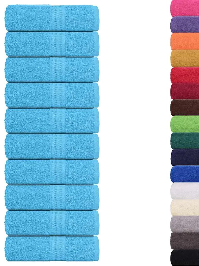 Toalhas de bidé 10 pcs 30x50 cm 360 gsm 100% algodão turquesa