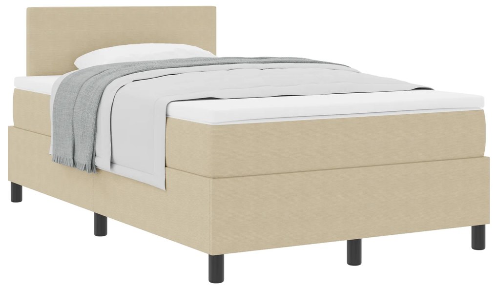 Cama Box com Colchão Verde Claro Cinza 120x200 cm Tecido de Veludo Cot