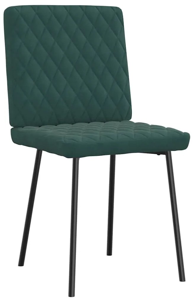 Cadeiras de jantar 2 pcs veludo verde-escuro