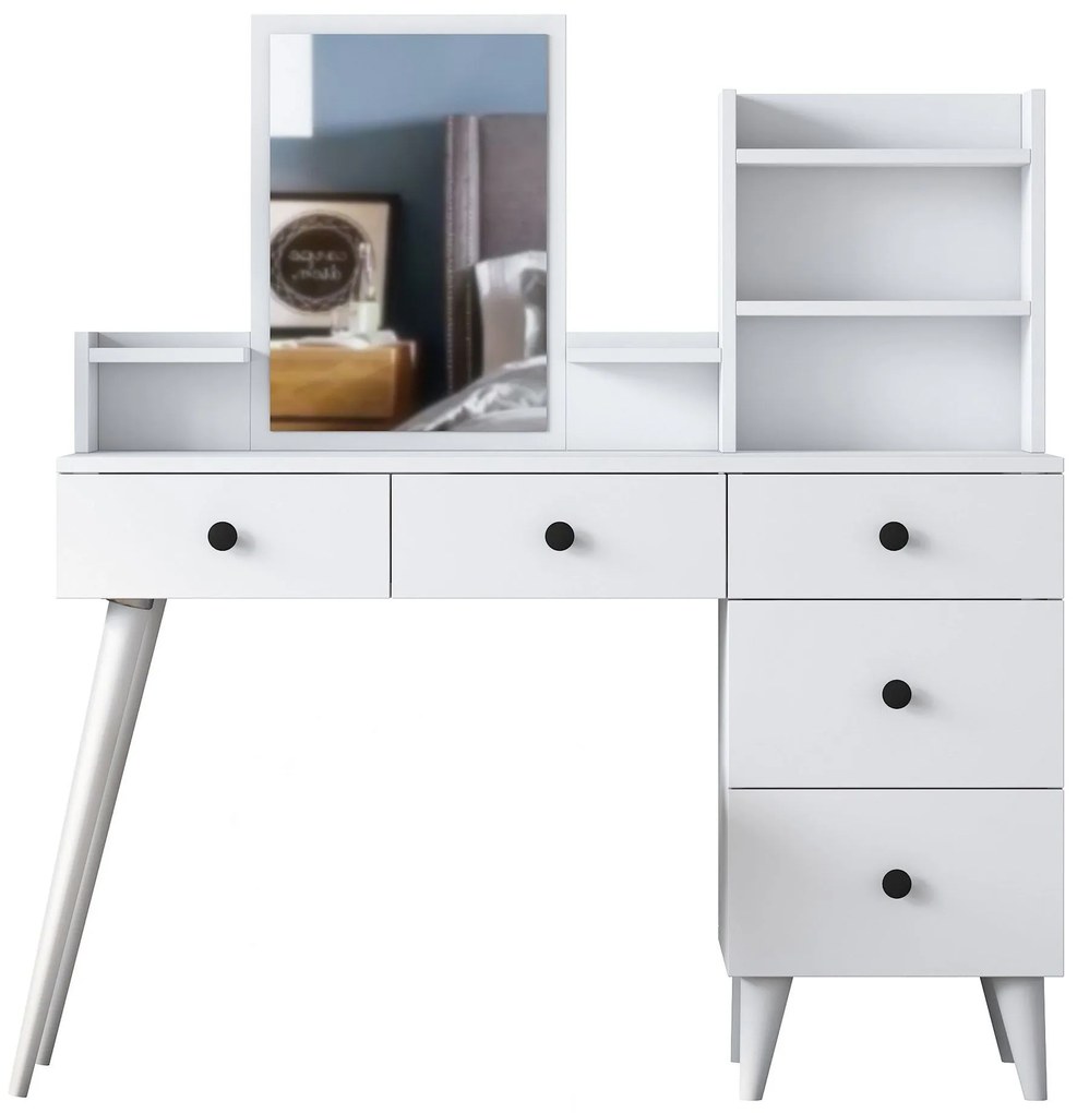 Mesa de Maquilhagem Bj101 – Branco – 125x93,8x40 cm