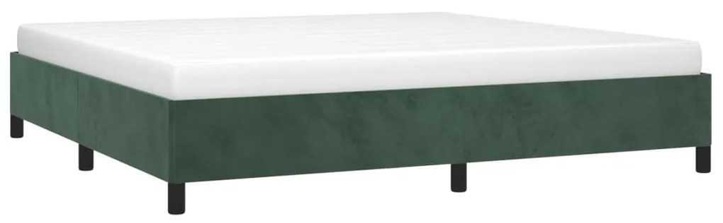 Estrutura de cama 200x200 cm veludo verde-escuro