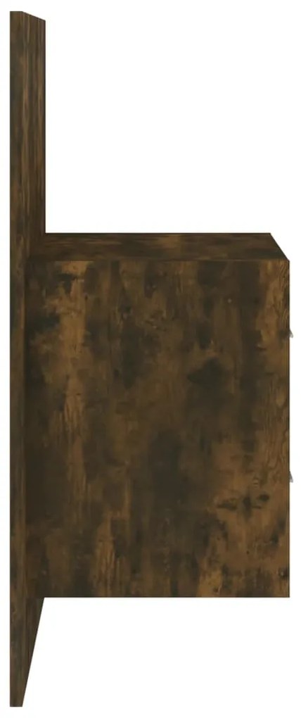 Mesa de cabeceira de montagem na parede cor carvalho fumado