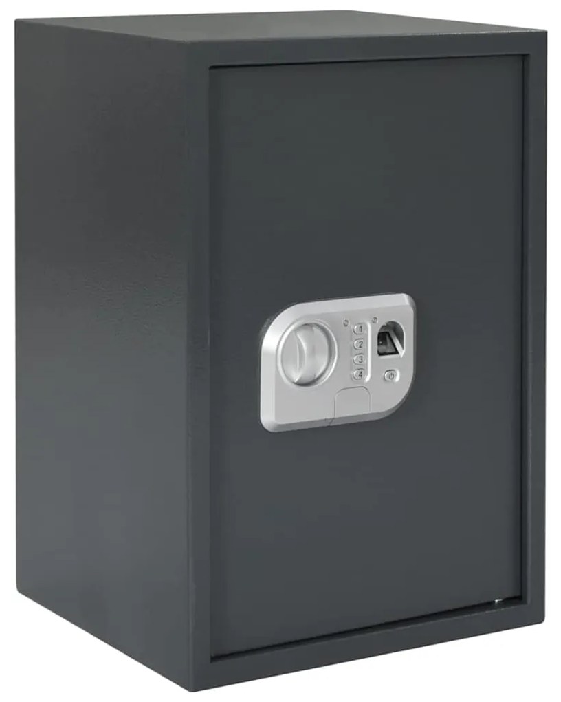 vidaXL Cofre Digital com bloqueio Cinzento escuro 35 x 31 x 50 cm Aço