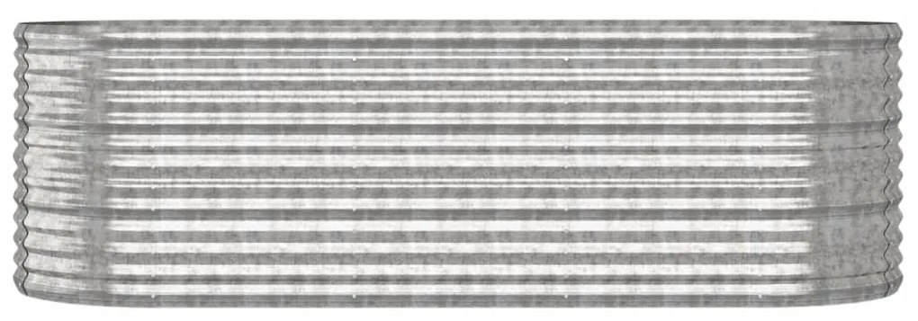 Canteiro elevado jardim 224x80x68cm aço revestido a pó prateado