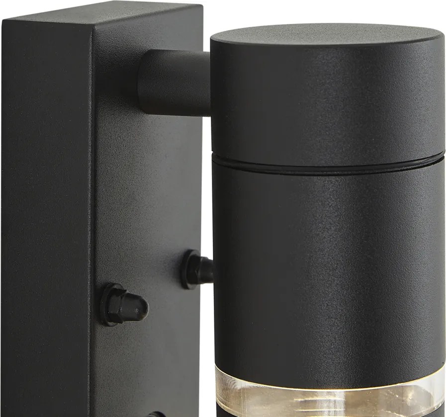 Candeeiro de Parede Exterior Moderno Preto IP44 com Sensor de Movimento - Ensam