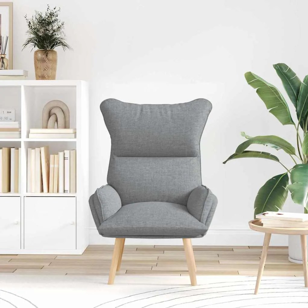 Cadeira Relaxante vidaXL em Tecido Cinzento Claro