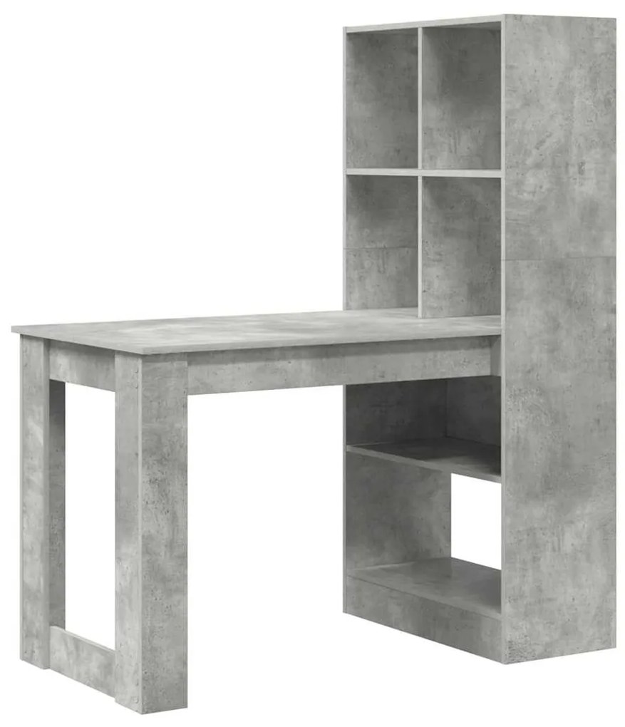 Mesa com prateleira com armazenamento Cinzento 122 x 67 x 145 cm