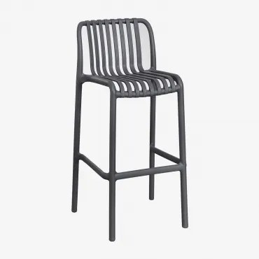 Pack De 4 Bancos Altos De Jardim Empilháveis Em Polipropileno Wendell Cinza Grafito & ↑75 Cm - Sklum