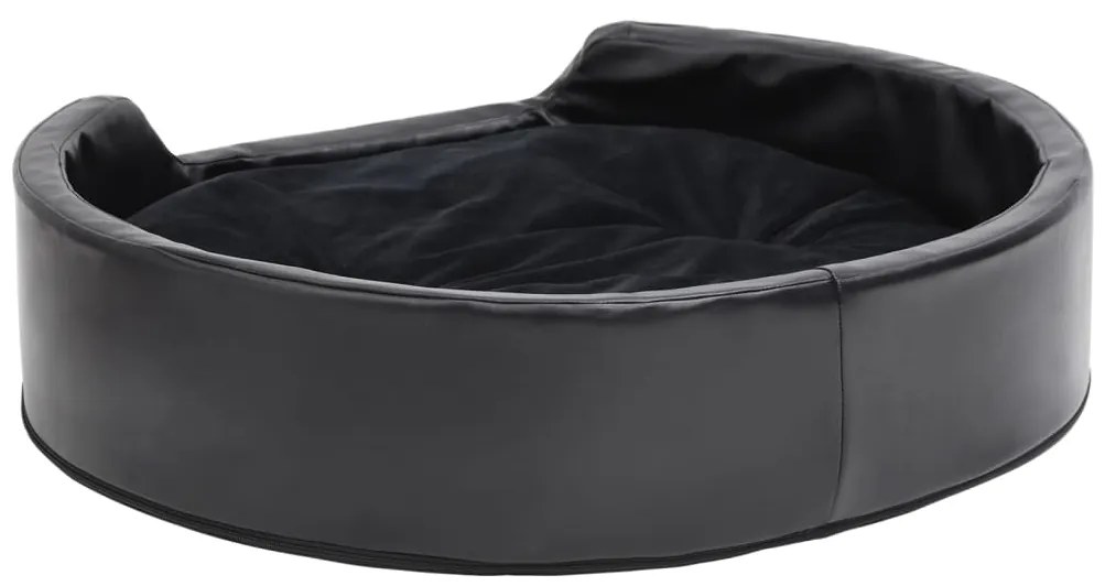 Ninho para cães 79x70x19 cm pelúcia/couro artificial preto