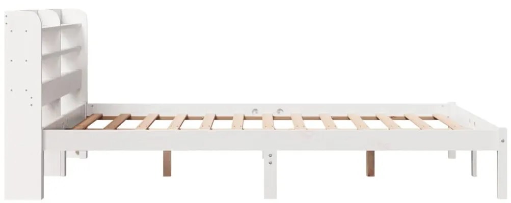 Cama sem colchão 140x200 cm madeira de pinho maciça branco