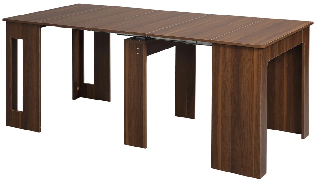HOMCOM Mesa de Jantar Extensível para 4-6 Pessoas com Lateral Abatível Mesa Auxiliar Multifuncional 180x85x75cm Marrom | Aosom Portugal