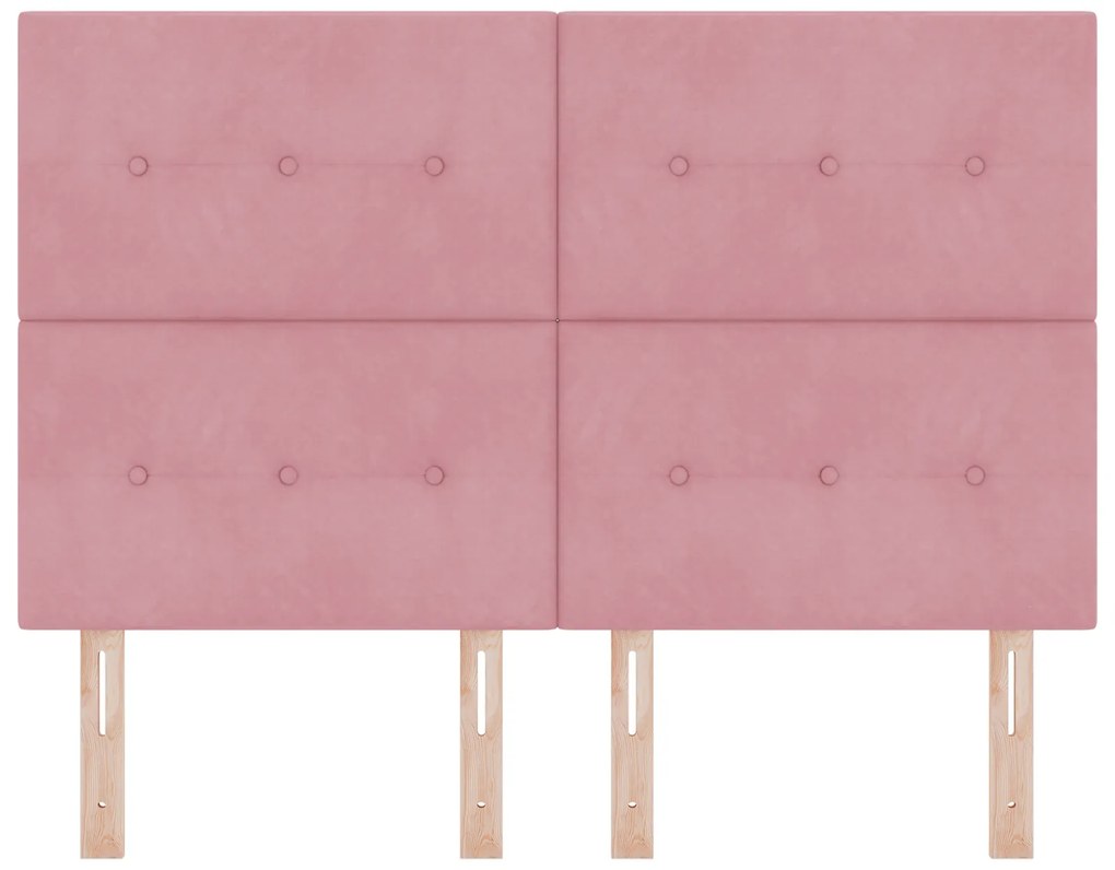 Cabeceira vidaXL Estofada com Botões Rosa 160 cm Veludo