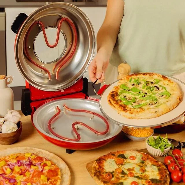 Forno para pizza Cecotec Fun Pizza&Co Mamma Mia Vista 1200 W com janela.