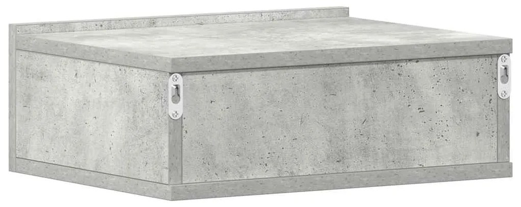 Mesa cabeceira suspensa 2pcs derivados madeira cinzento cimento