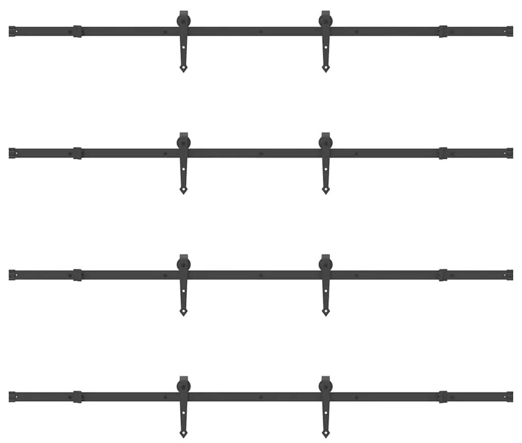 Kit de ferragens para porta deslizante 427 cm aço preto
