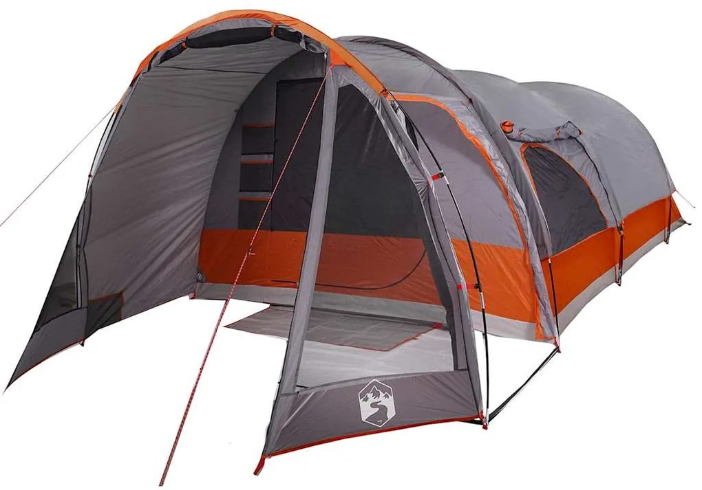 Tenda familiar túnel para 8 pessoas impermeável cinzento