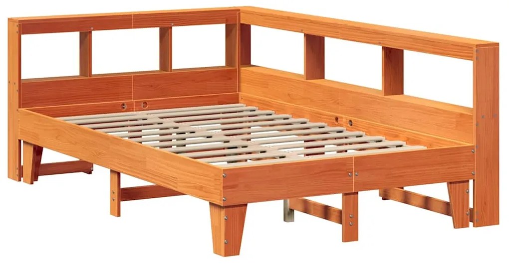 Cama com estante sem colchão 135x190 cm pinho maciço