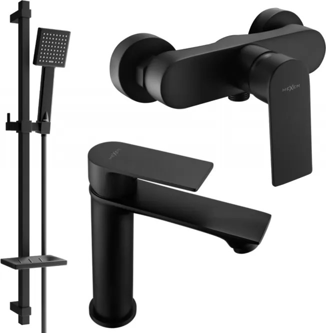 Mexen Royo DQ45 conjunto de duche, preto - 72204DQ45-70