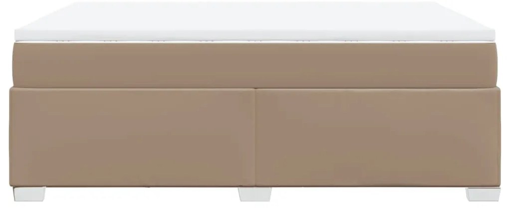 Cama com molas/colchão 140x200 cm couro artificial cappuccino