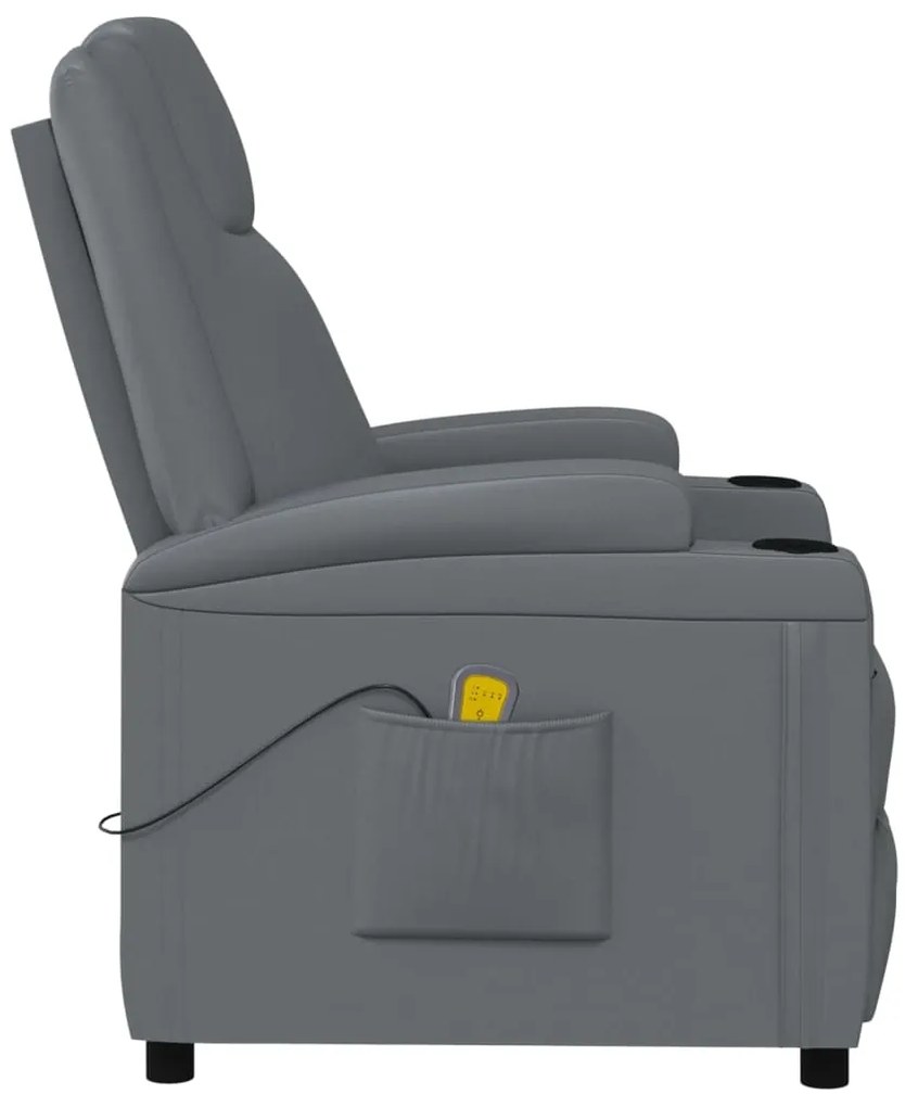 Poltrona de massagens couro artificial antracite
