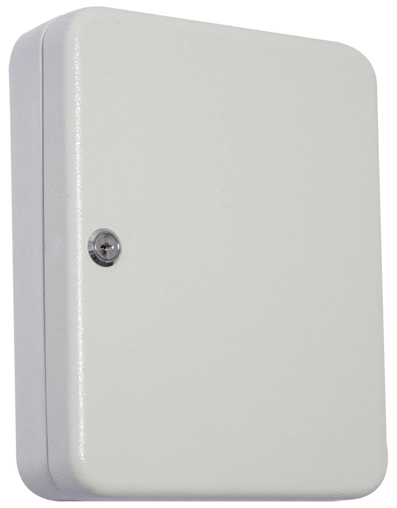 HOMCOM Chaveiro 45 Ganchos Chaveiro de Parede Caixa de Segurança com Fechadura Etiquetas 30x24x7,5 cm Aço