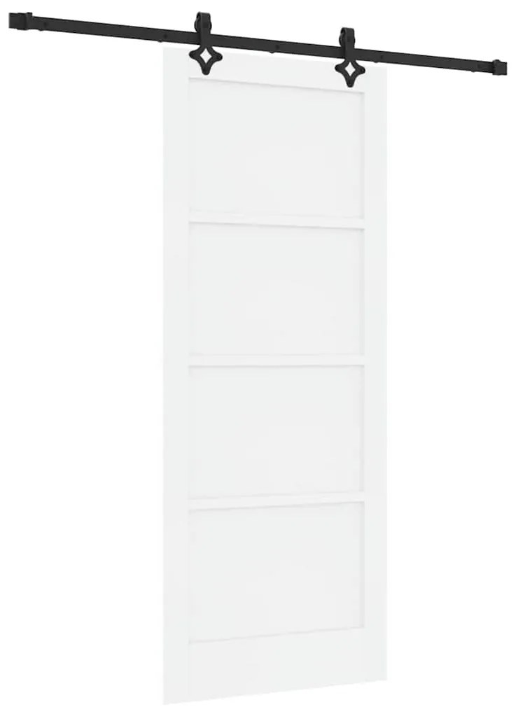 Porta Deslizante vidaXL com Conjunto de Ferragens Branca 83x202 cm Mad