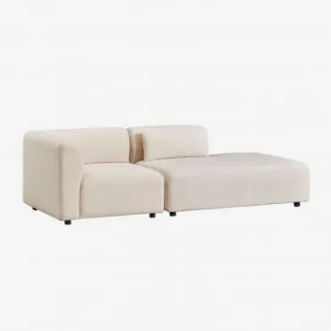 Sofá Modular De Canto Em 2 Peças Com Chaise Longue Direita Fogler Linho Veludo Bege Linho - Sklum