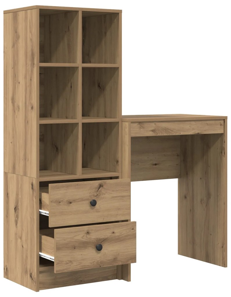 Escrivaninha com Armazenamento Carvalho Artesão Aglomerado de Madeira