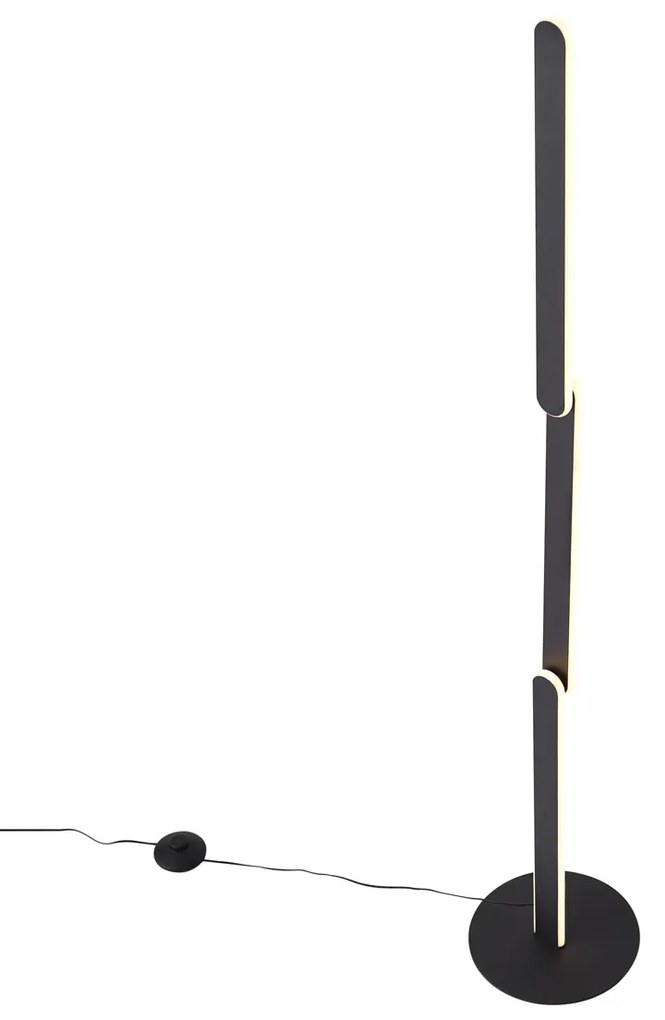 Candeeiro de pé de design preto com LED regulável em 3 níveis - Gate