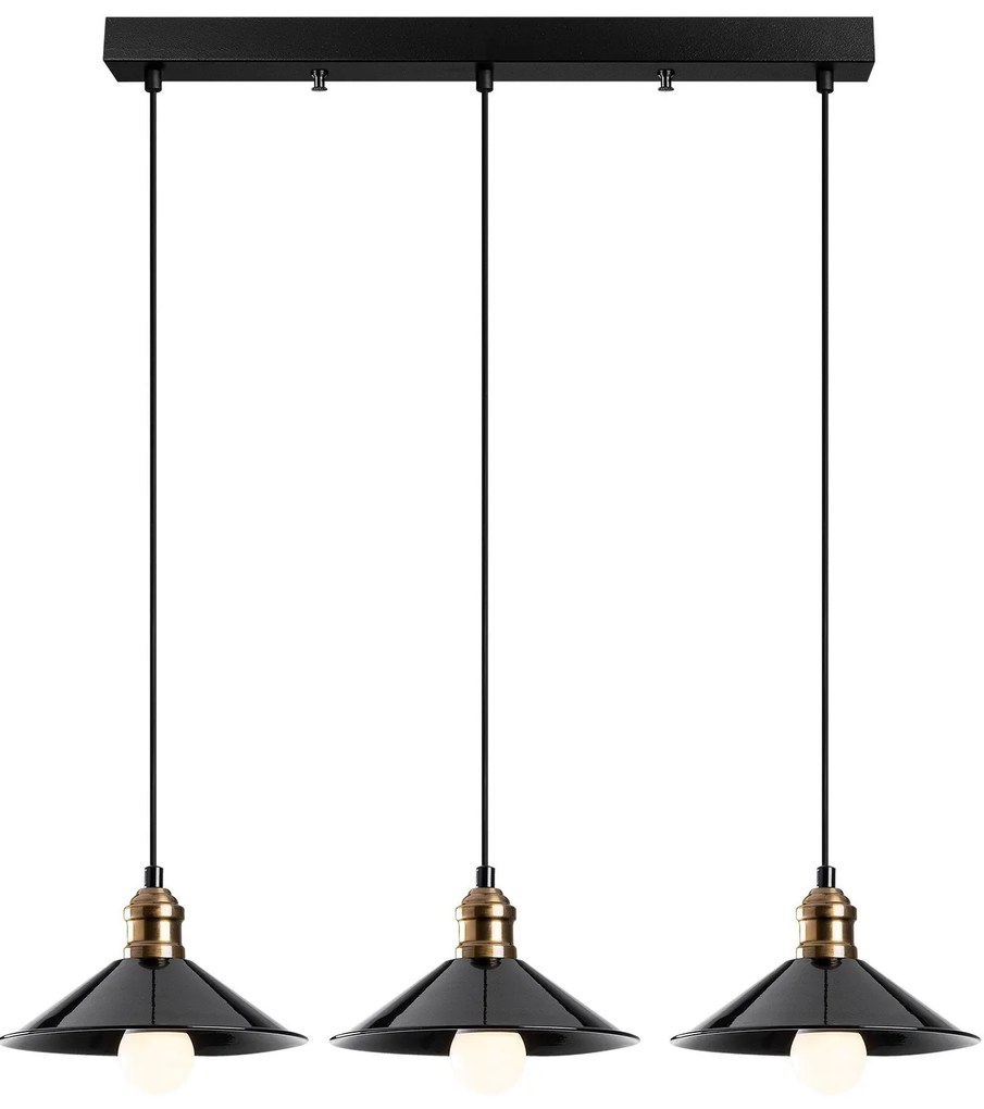 Candeeiro de Teto Berceste – Preto – 74 cm de Diâmetro, 108 cm de Altu
