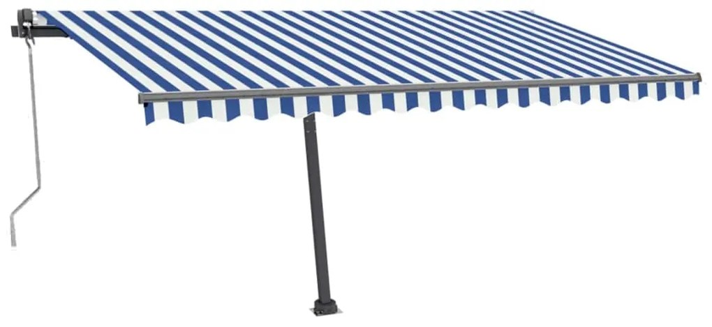 Toldo automático independente 400x300 cm azul e branco