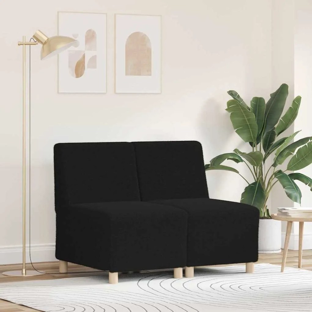 Sofá Chiar 2 pcs Preto 55 x 74 x 82 cm Tecido de veludo côtelé