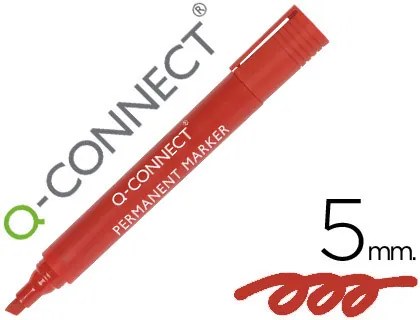 Marcador Q-Connect Permanente Vermelho Ponta Biselada 5.0 mm