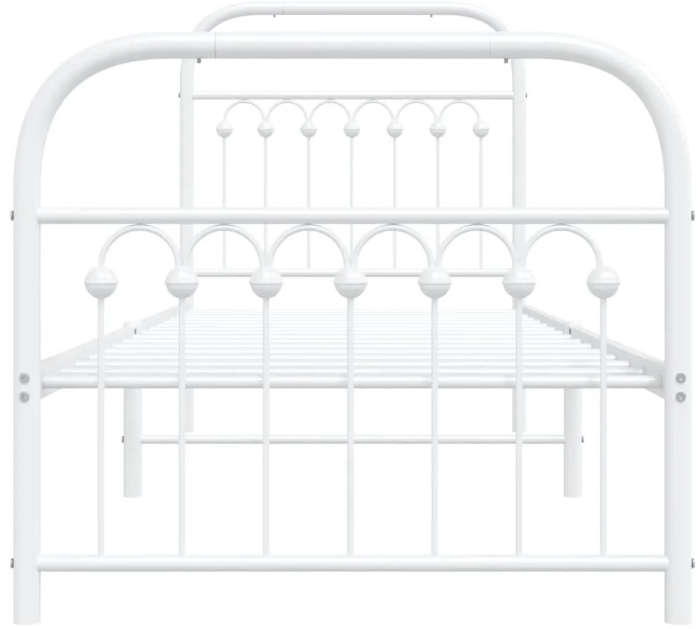 Estrutura de cama com cabeceira e pés 80x200 cm metal branco