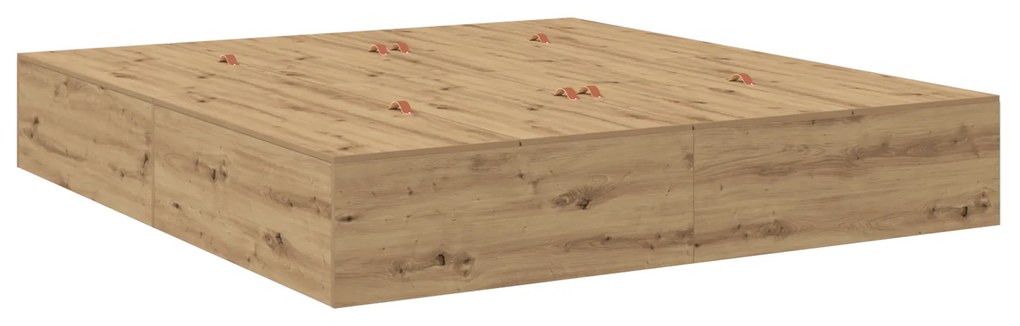 Cama com Arrumação vidaXL em Carvalho Artisan 200x200 cm