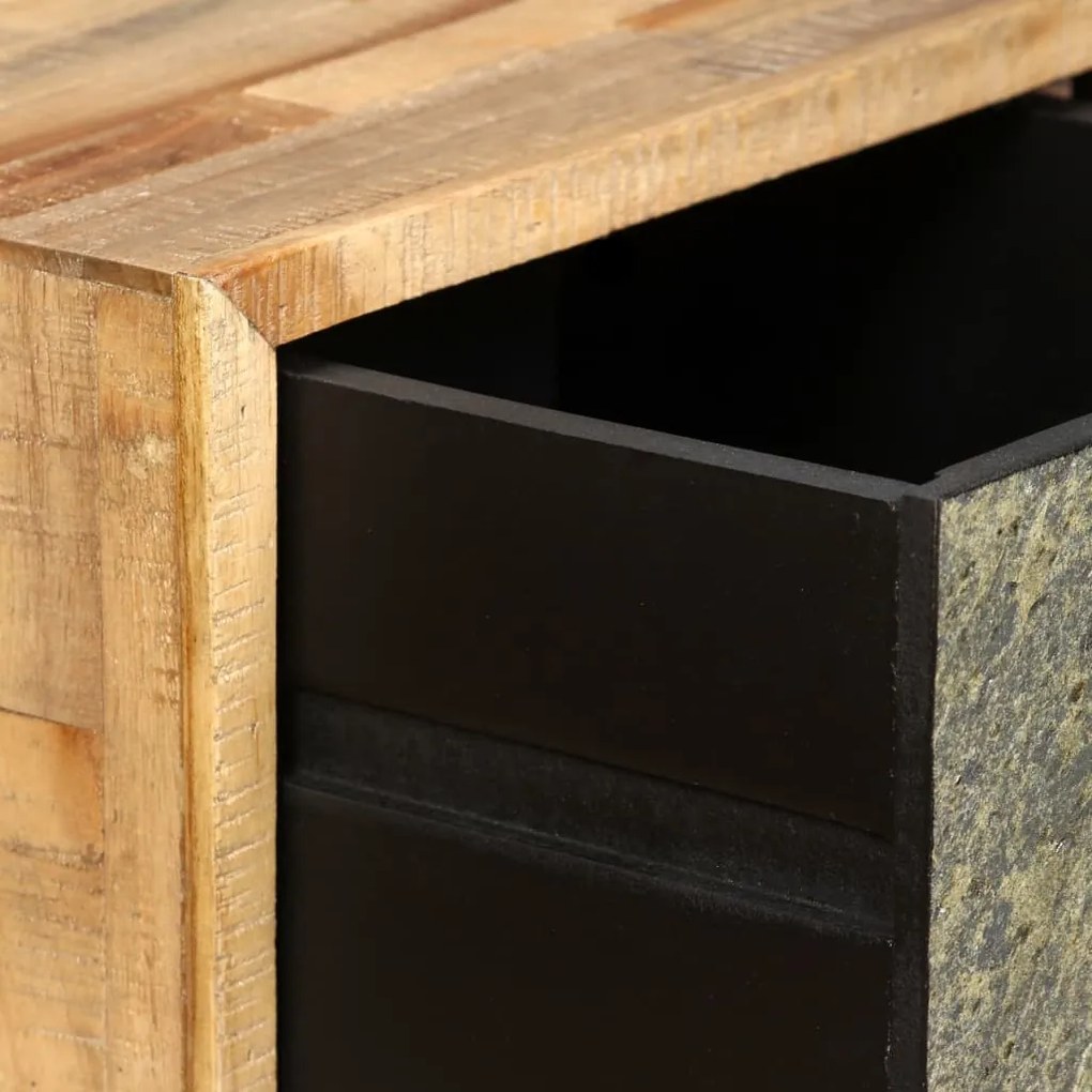 Mesa de centro teca maciça reciclada 90x65x40 cm