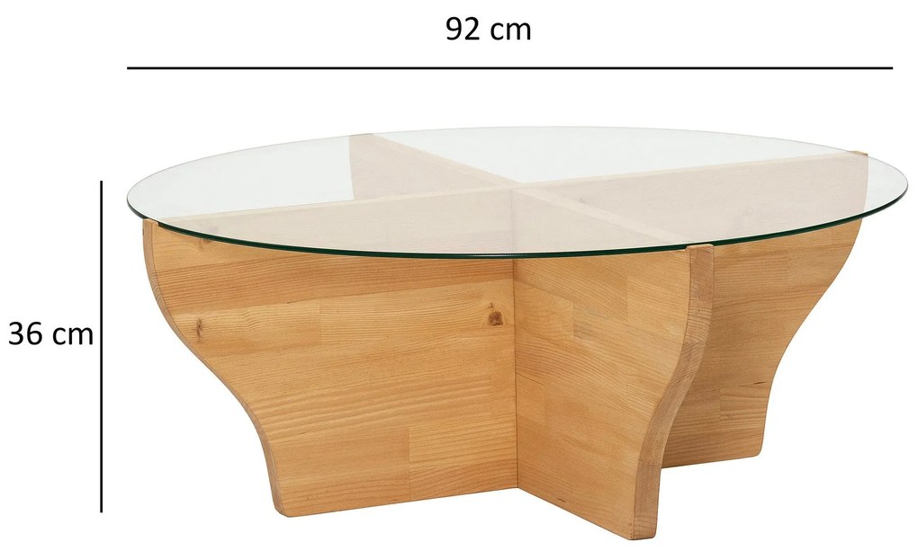 Mesa de Café Amphora - Cor Teak - 92x36x92 cm