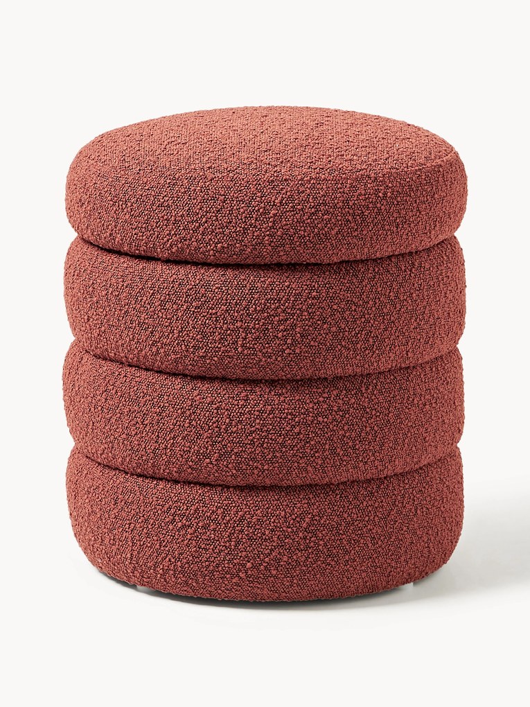 Bouclé Upholstered Stool Alto with Storage Space