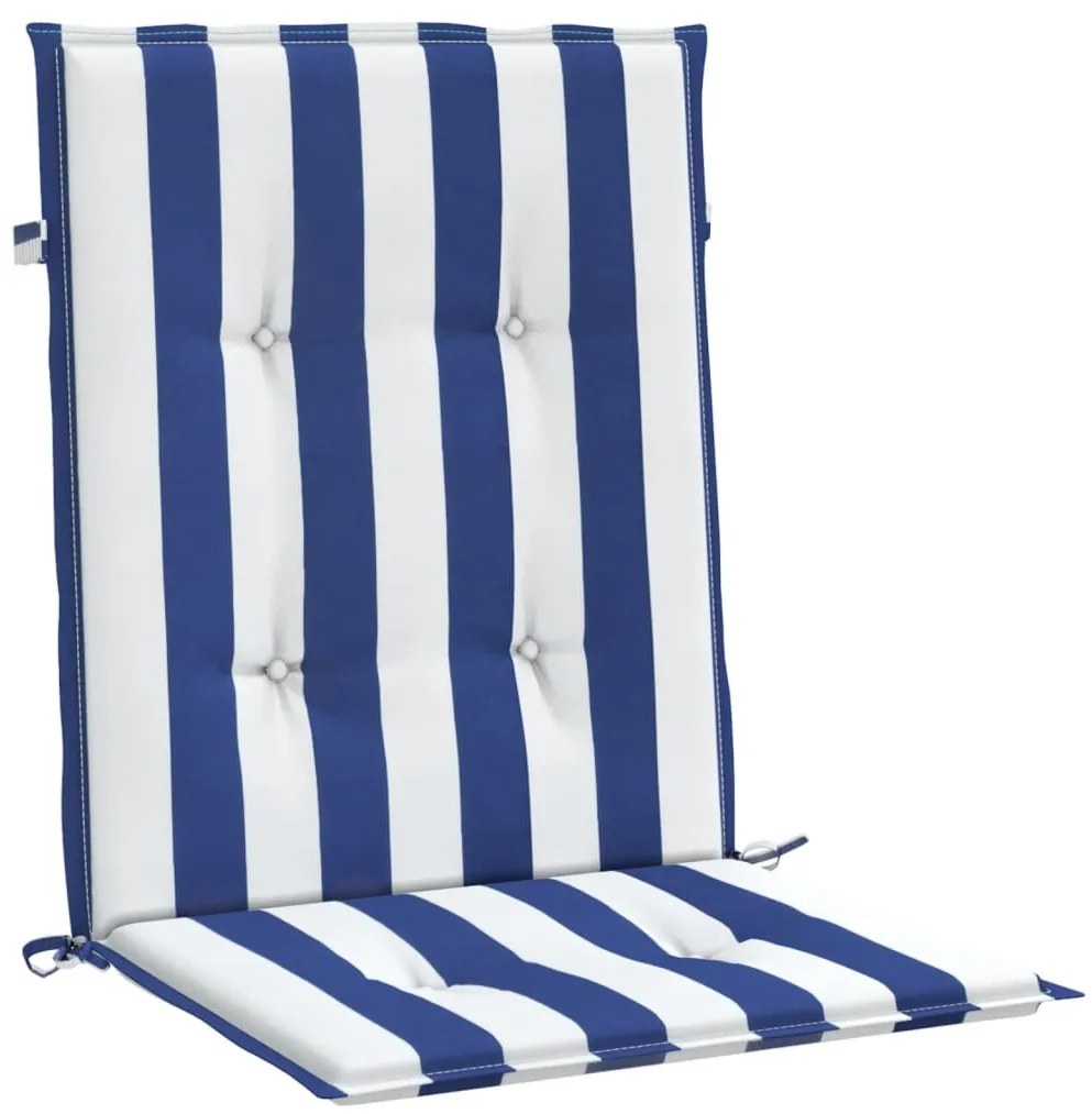 Almofadões cadeira encosto baixo 2pcs tecido riscas azul/branco