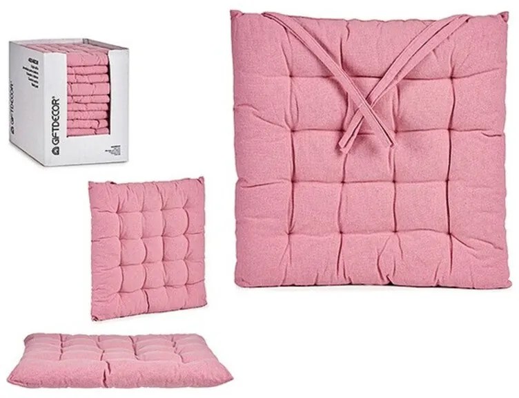 Almofada para cadeiras Cor de Rosa (40 x 6 x 40 cm)